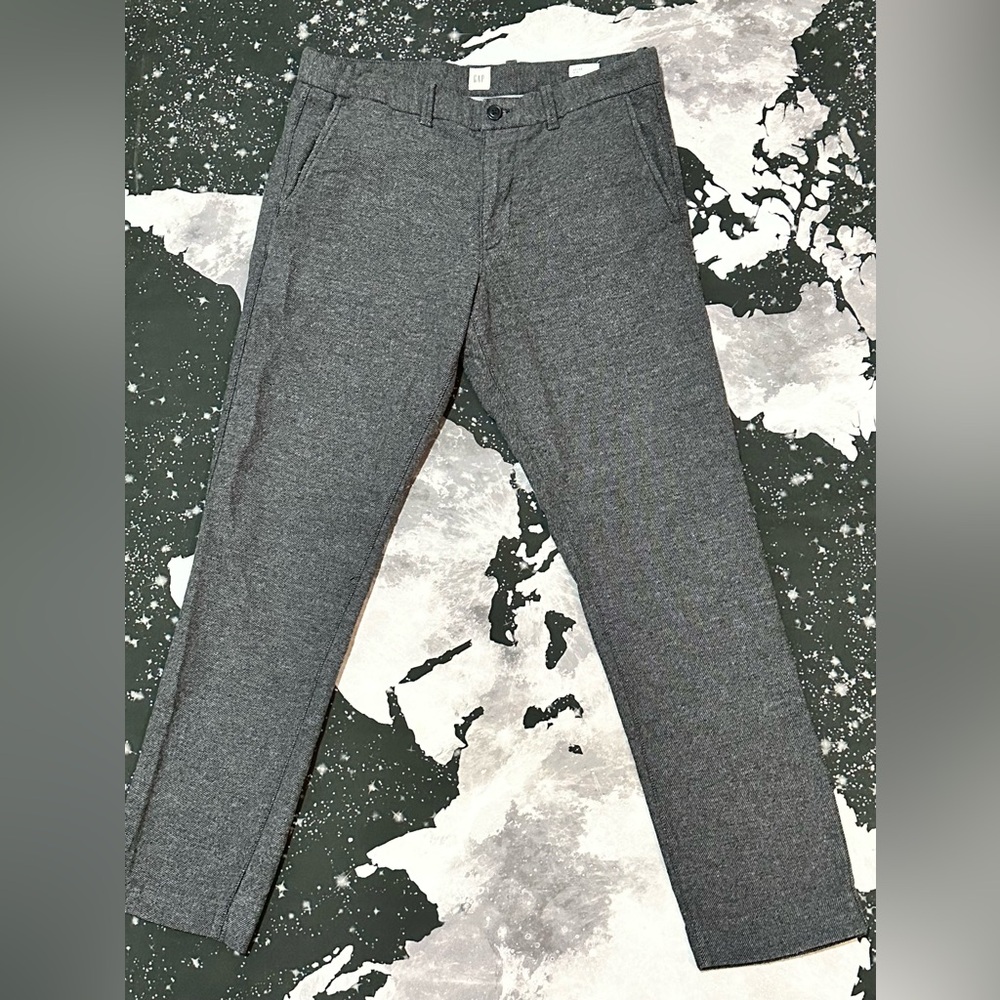 Gap Slim Fit Charcoal Gray Wool Trousers